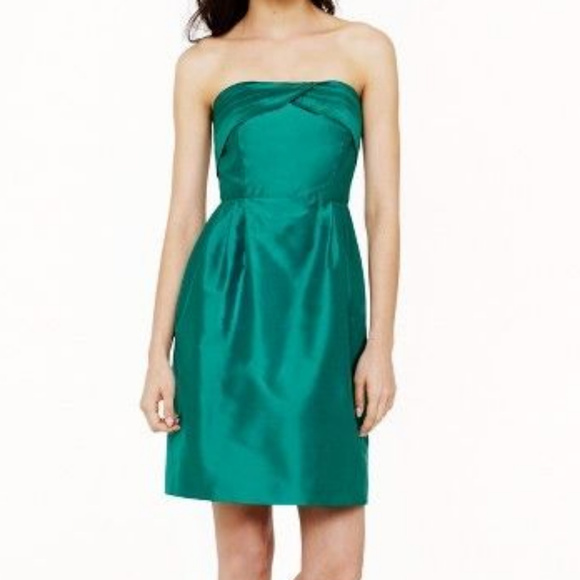 J CREW NWT Black Strapless Silk Duponi 'Erin' Dress - Picture 3 of 8